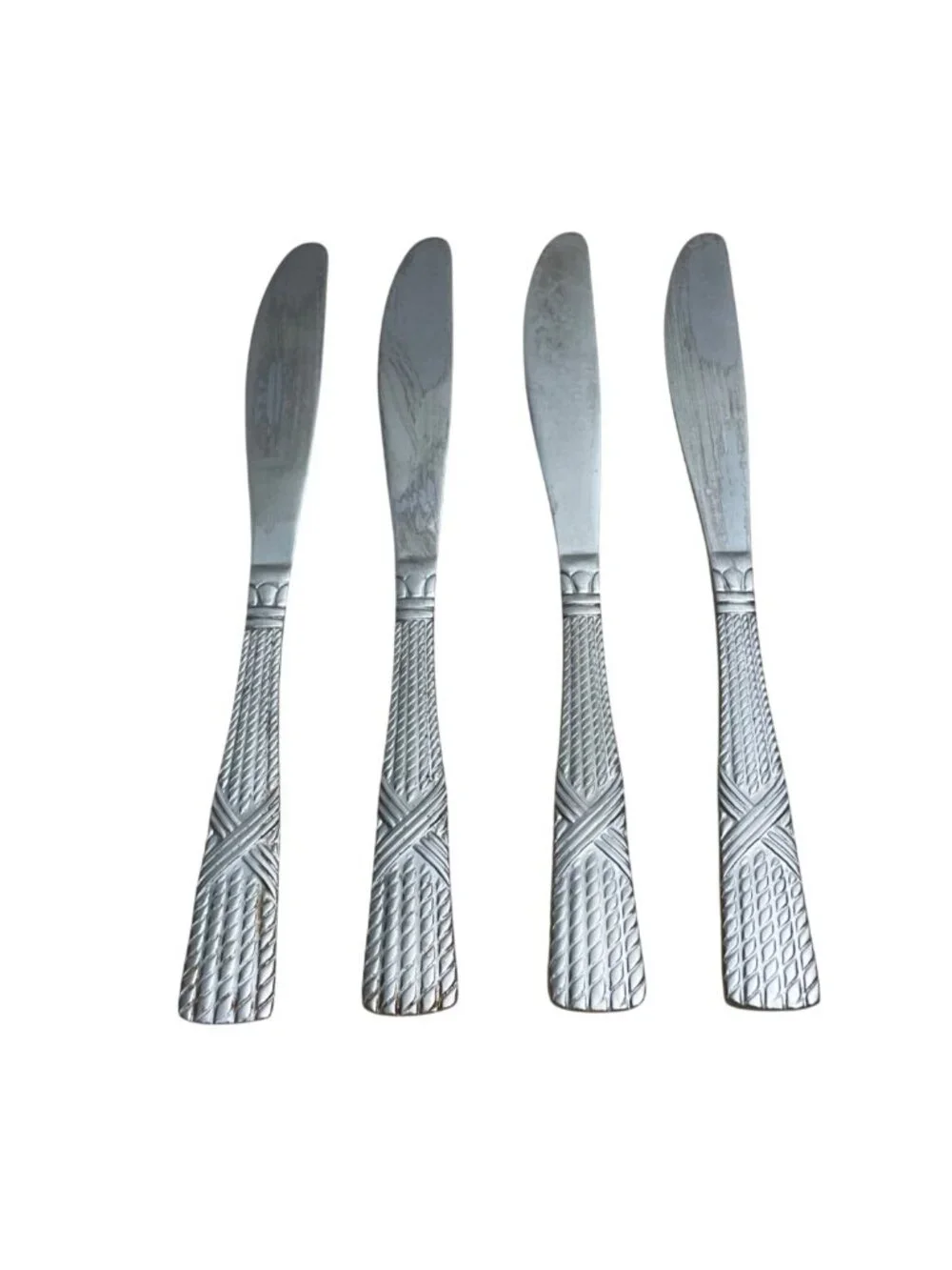 Farberware FRW56 Pattern 4 Dinner Butter Knives Stainless Flatware Glossy Rope X